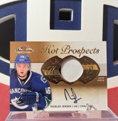 Nicklas Jensen 2013-14 Hot Prospects Jersey Auto Rookie Fleer Showcase /375